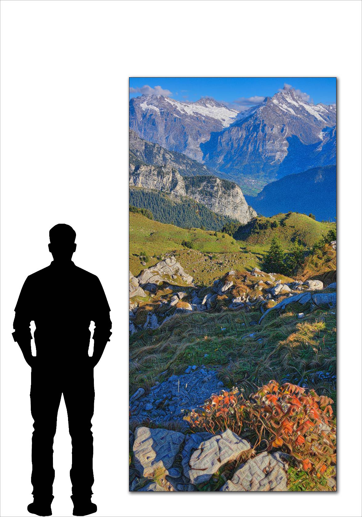 Scale mockup of printed artwork